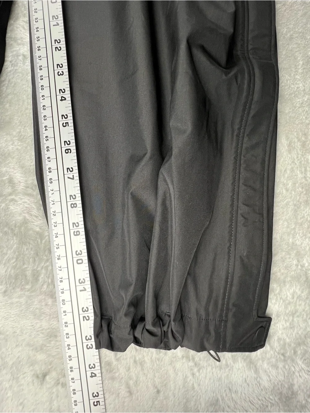 Athleta RainOut Traverse Pant Large Tall Black Zip Leg RAIN PANTS Running Hike